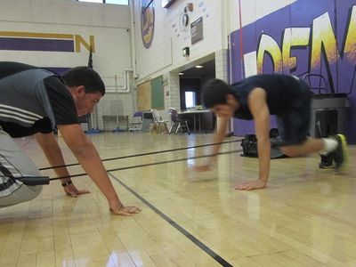 The Tandem Bungee® C-Bungee® Bear hold challenge at Denver North High school with Clayton Ellis.  