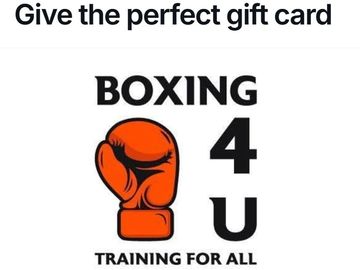 Gift card featuring a boxing glove for training.