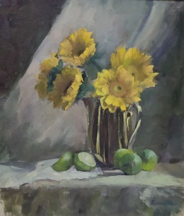 Stunflower still life oil paintings
