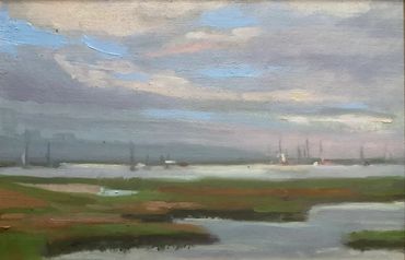 Oil painting, East Creek Nantucket