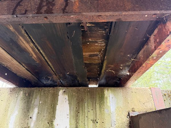 PLEASE use extreme care using the bridge. It is a long way to fall !  Repairs will be done later thi