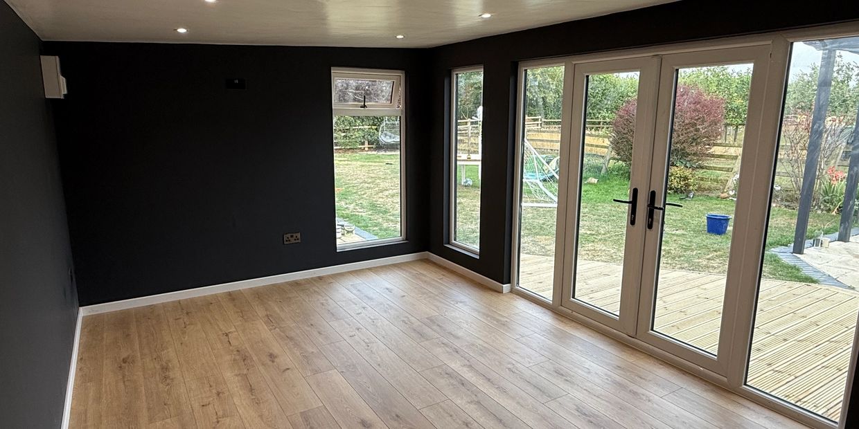 Plastered and Painted Finish to your Garden Room. 