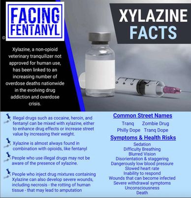 Informative image about xylazine and its risks related to drug overdose.