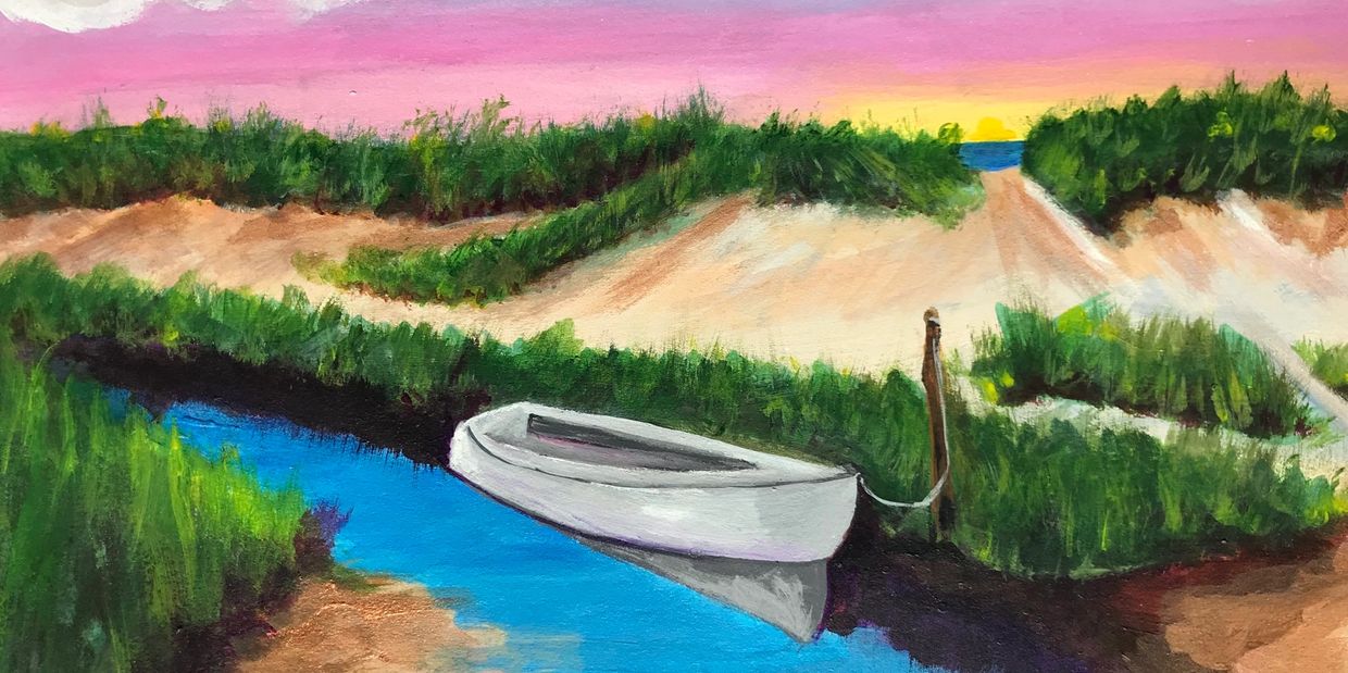 Cape Cod Flats with a Native Canoe 