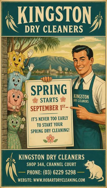 AI‑crafted retro Kingston Dry Cleaners art