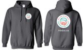 Hoodie charcoal colour, Logo on front left chest and big logo in the back with website