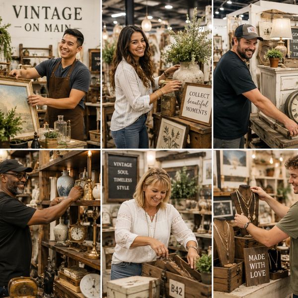 Vendors stocking booths