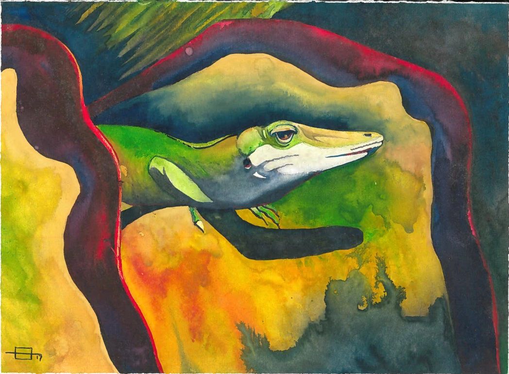 Anole in the Ti
Watercolor on Paper