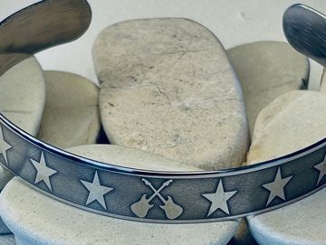 304 Brushed Stainless Steel Cuff Bracelet is 15MM in height (approximately 5/8 inch), 6.25 inches in
