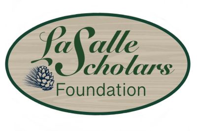 Logo of La Salle Scholars Foundation with pinecone graphic.