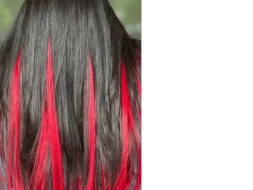 Peekaboo color technique that gives a solid color change under hair to only pop out when you want