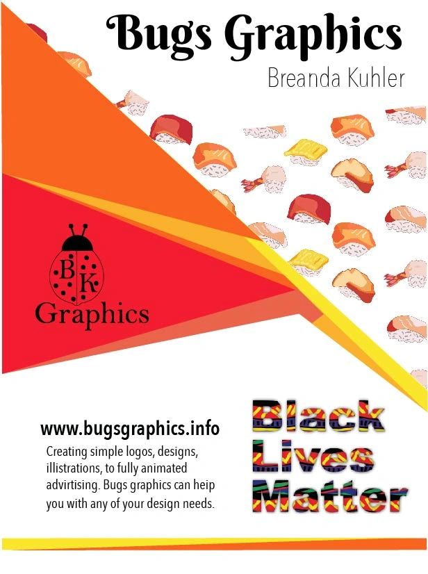 Bugs Graphics logo and design services with Black Lives Matter support.