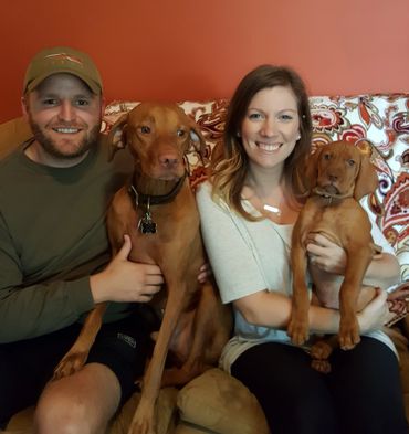 Happy owners of 2 Vizsla's. 