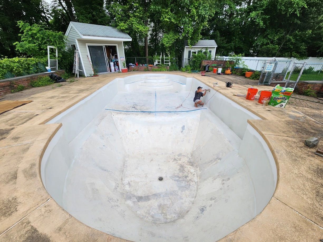 Finishing Fiberglass pool in Rhode Island
