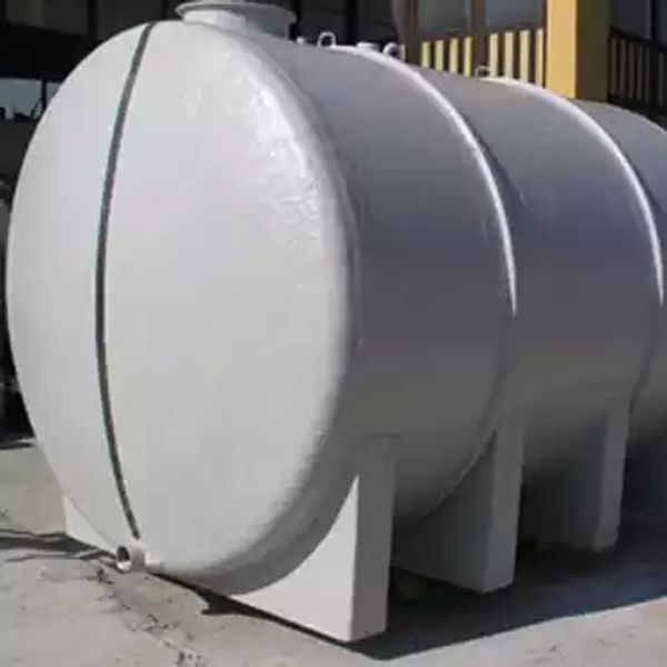Industrial fiberglass tank after professional repair
