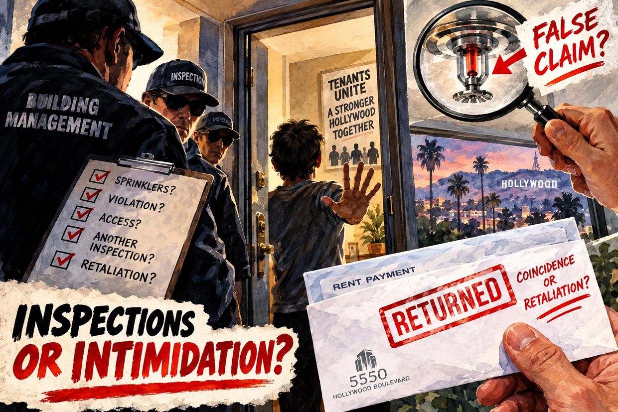 Tenants face possible intimidation over inspections and rent issues in Hollywood.