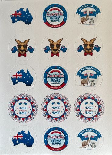 Edible Australia Day cupcake and cookie toppers