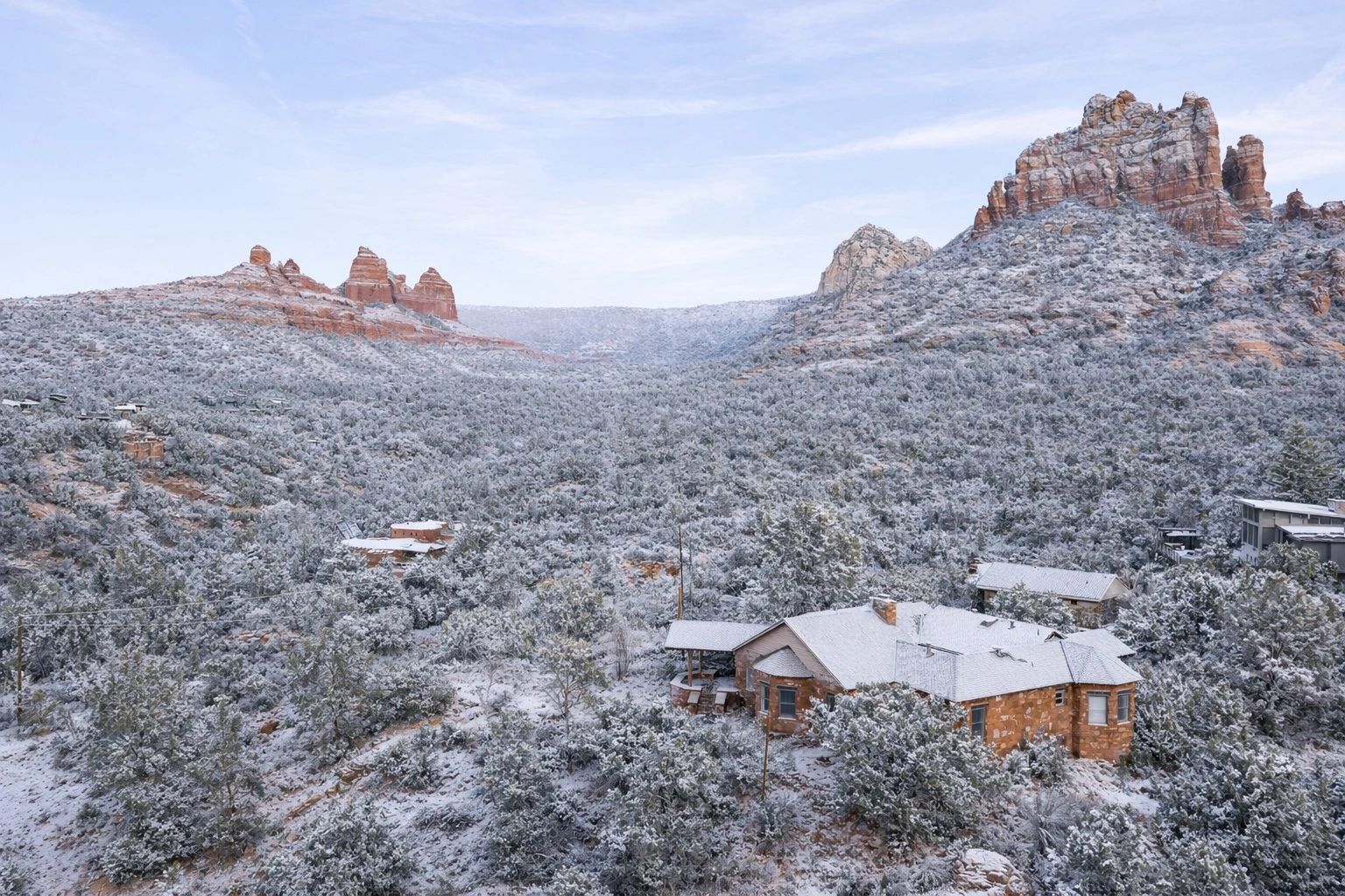 Gassaway Estate in winter with snow