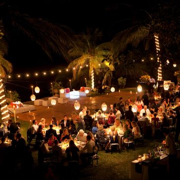 Night Time Wedding, Rope Lights, Evening Glow