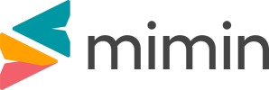 Colorful abstract logo with 'mimin' text.
