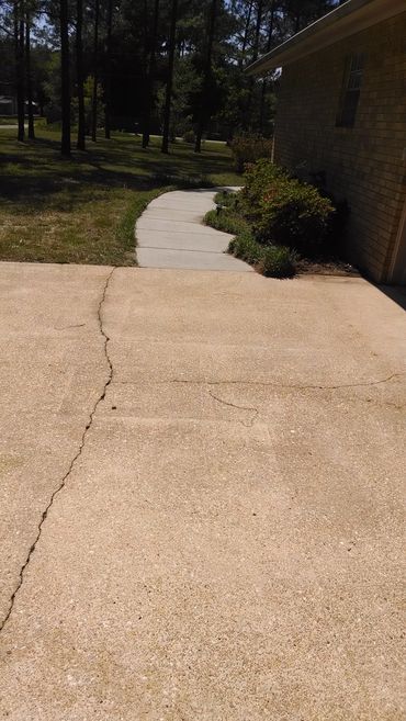 Pressure washing concrete job; concrete wash