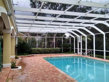 Pressure washed pool; Pressure washed pool screen; pressure 