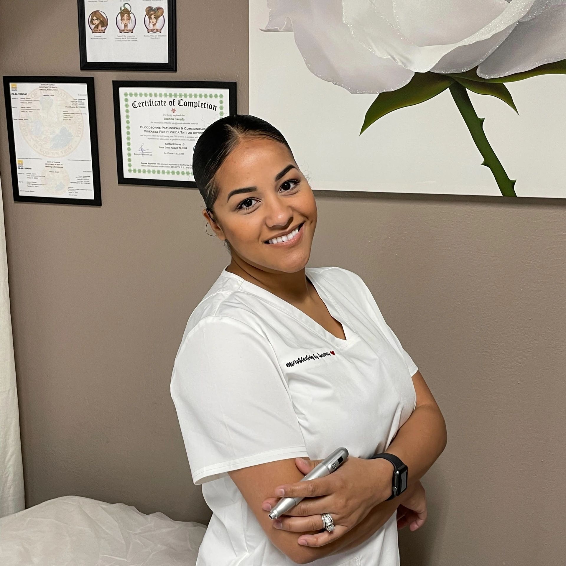 Microblading artist Joanna Caveda in our Studio. Microblading by Joanna in the Greater Carrollwood.