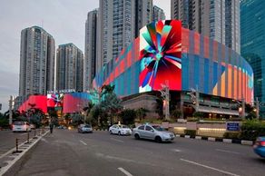 Transparent LED screen video see through LED signage advertising outdoor  window displays