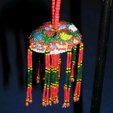 Beaded Umbrella Ornament 
Stuffed with kapok