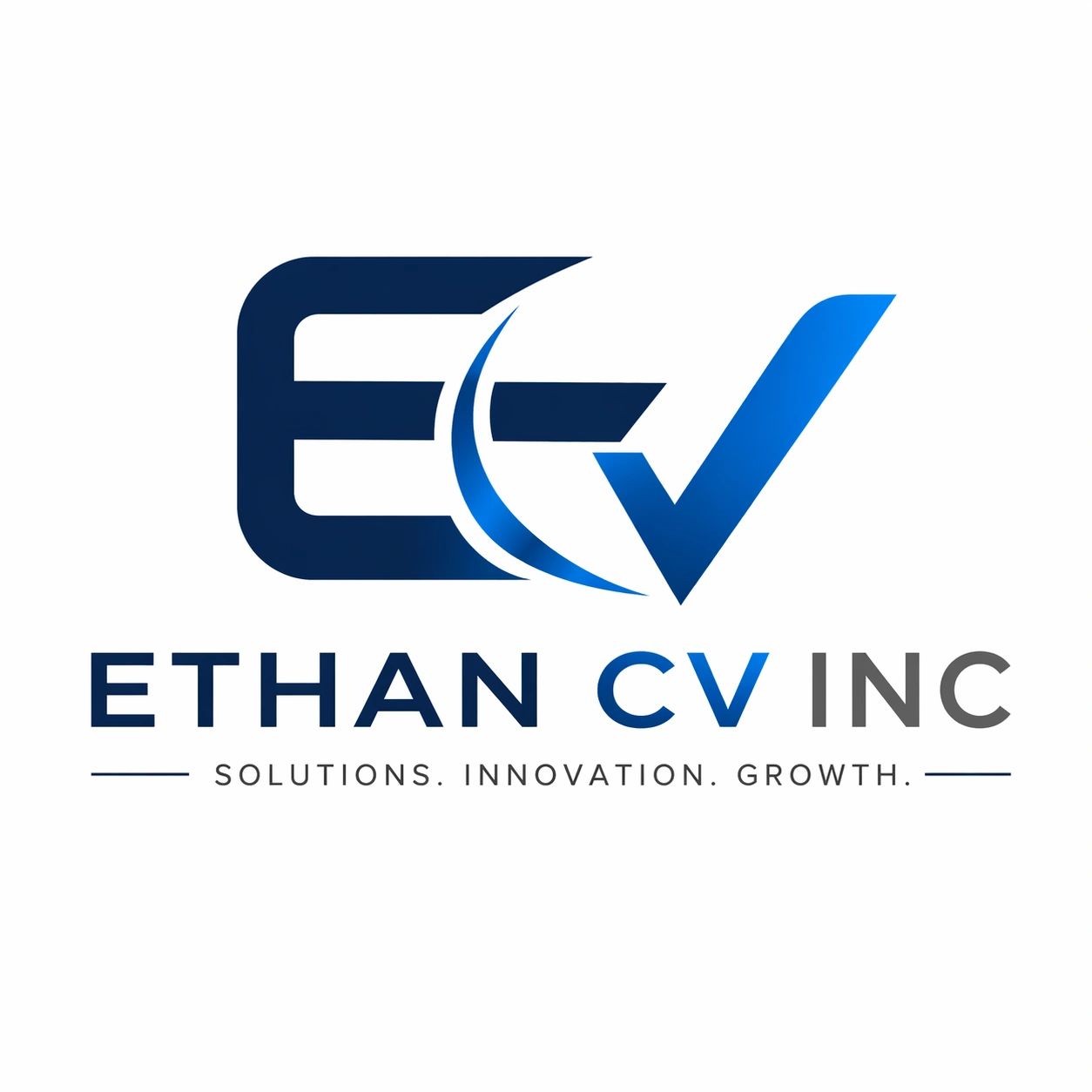 Logo of Ethan CV Inc with a modern blue and gray design.
