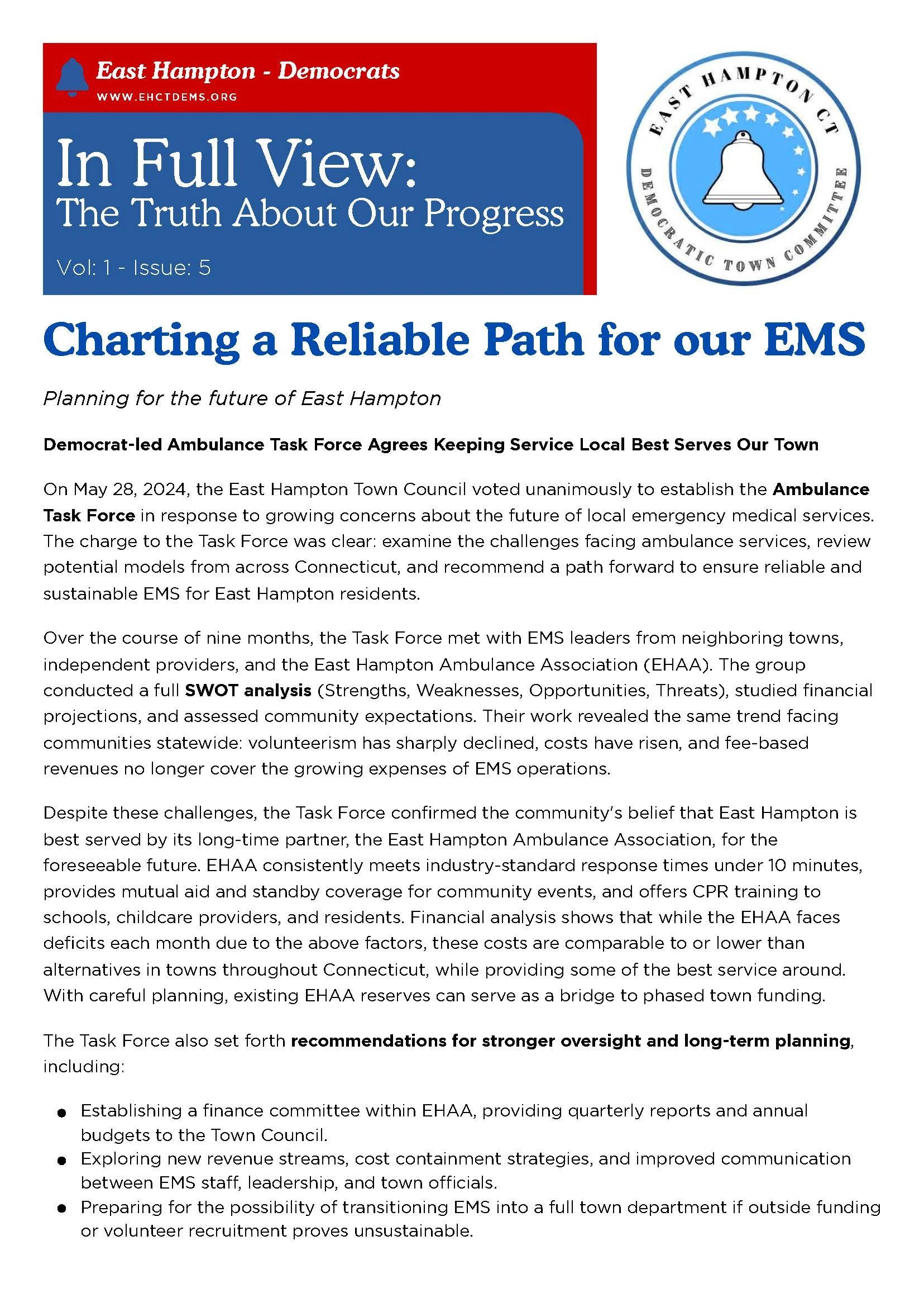 Charting a Reliable Path for our EMS