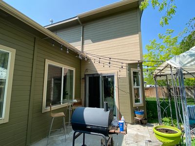 siding repair after the leak was located and water damage was repaired. 