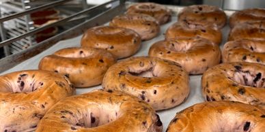 Fresh baked goods at Dayly’s Farm Market including bagels, breads, and daily-made bakery items.