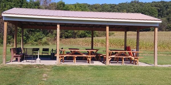 Sugar Valley Lodge has sitting areas outside for the residents to take in the beautiful outdoors.