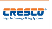 Creslo logo with tagline High Technology Piping Systems in blue and orange.