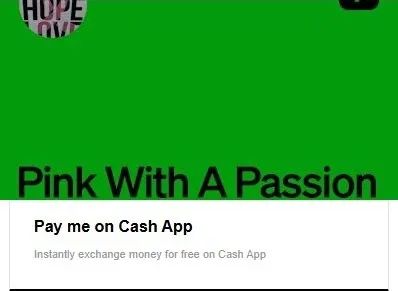 Payment request on Cash App with green background.