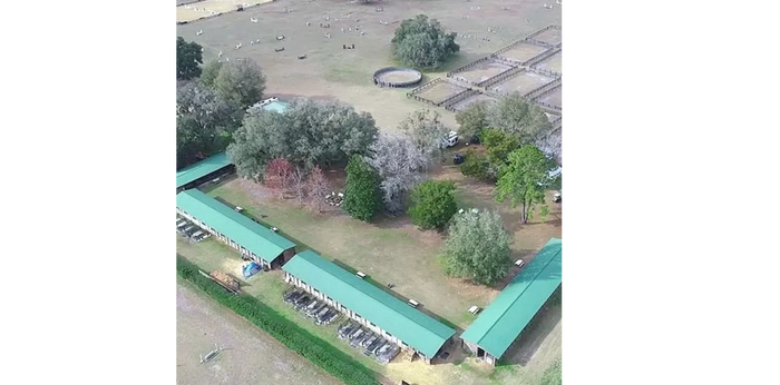 Aerial view of Stagate Stables