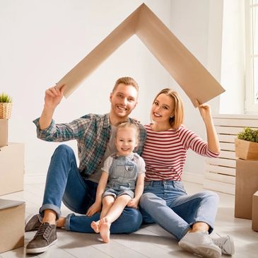 Happy family moving.