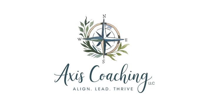 Logo of Axis Coaching with a compass and leafy design.