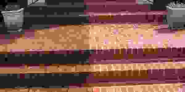 Pressure washing and cleaning old bricks to new