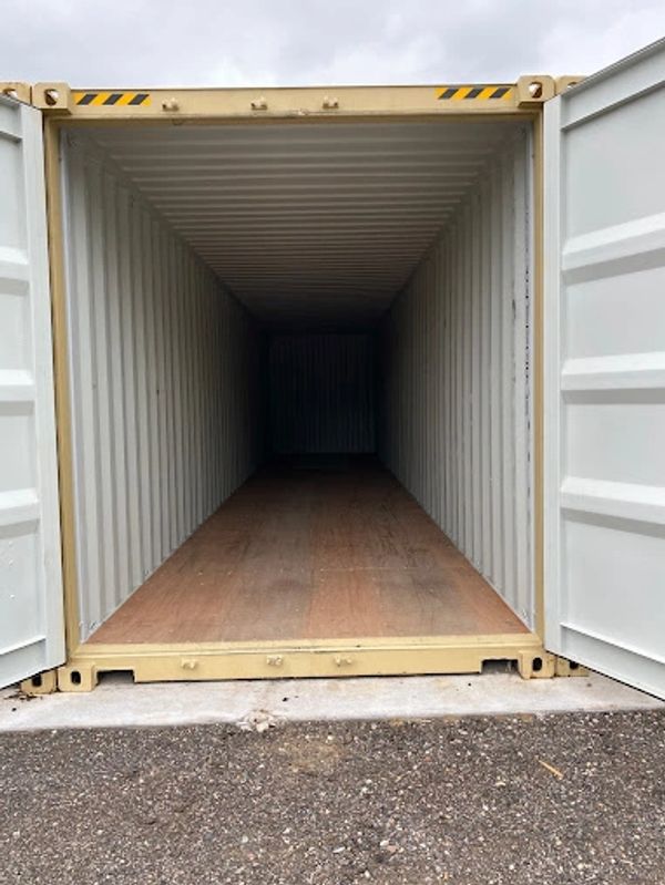 Inside an 8 x 40 storage unit.