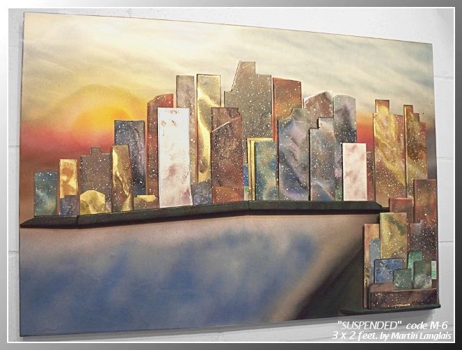 Unique city sculpture painting
