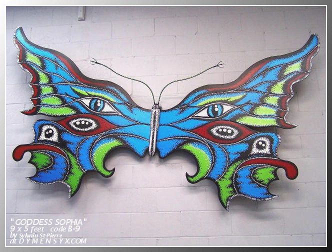 Butterfly sculpture wall mount 9x5 ft
