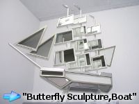 Mirror boat sculpture 3x3 ft