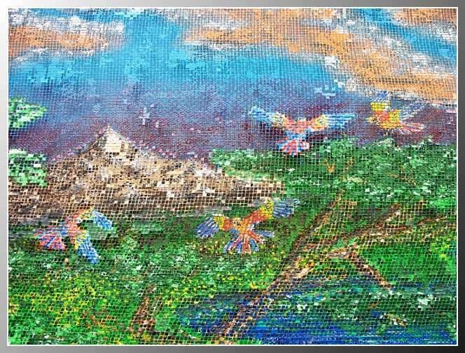 Metal mesh original painting 2