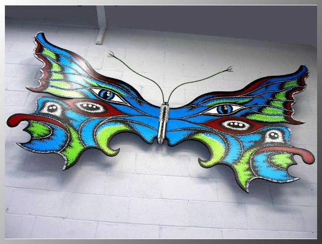 Butterfly sculpture painting wall art