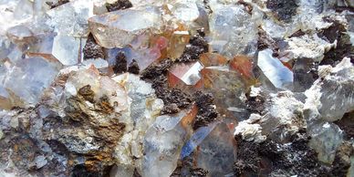 Crystals found in St-Mathieu, by Crystel, with Elodie, Thomas, Elliot, me. Jacinthe kids  + daugther