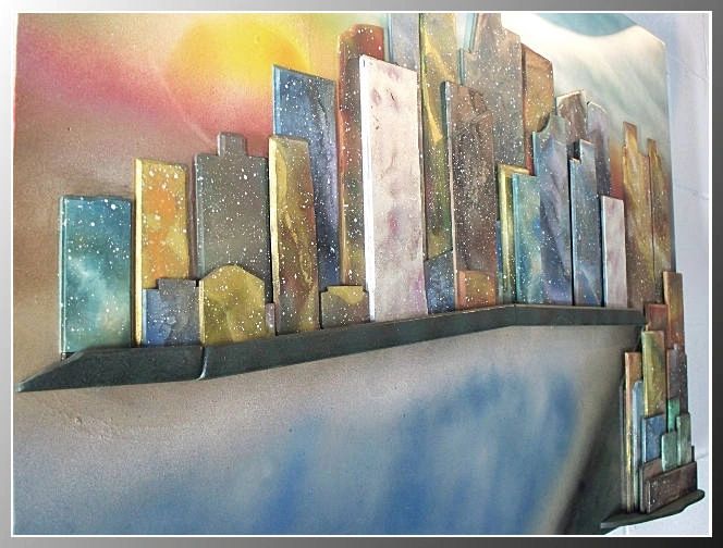 Unique city sculpture painting 4