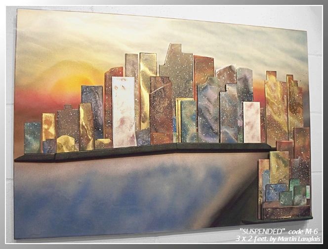 Colorful city painting metallic
