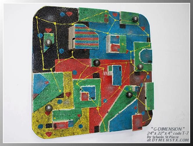 Abstract painting wall sculpture